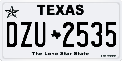 TX license plate DZU2535