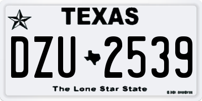 TX license plate DZU2539