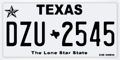 TX license plate DZU2545