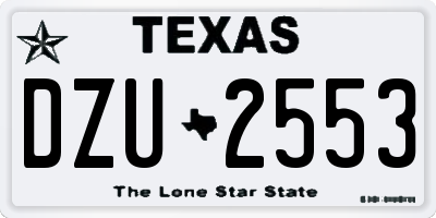 TX license plate DZU2553