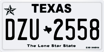 TX license plate DZU2558