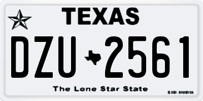 TX license plate DZU2561
