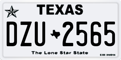 TX license plate DZU2565