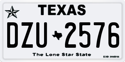 TX license plate DZU2576