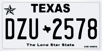TX license plate DZU2578
