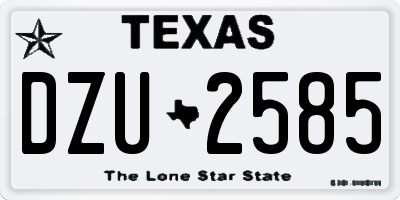 TX license plate DZU2585