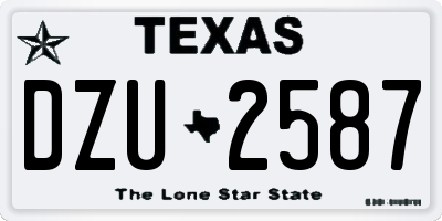 TX license plate DZU2587