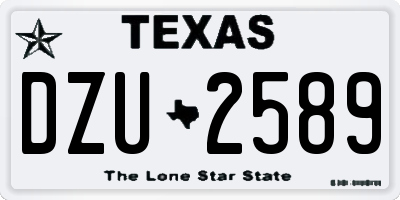 TX license plate DZU2589