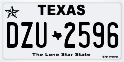 TX license plate DZU2596