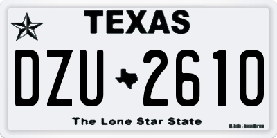 TX license plate DZU2610