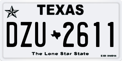 TX license plate DZU2611