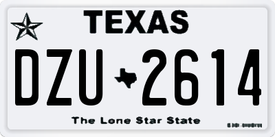 TX license plate DZU2614