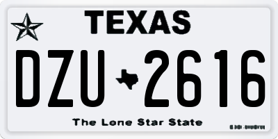 TX license plate DZU2616