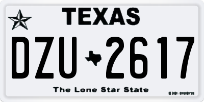 TX license plate DZU2617