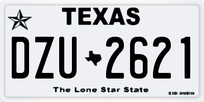 TX license plate DZU2621