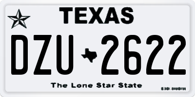 TX license plate DZU2622