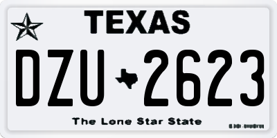 TX license plate DZU2623