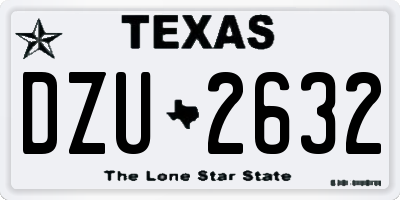TX license plate DZU2632