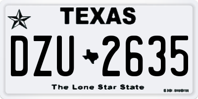 TX license plate DZU2635