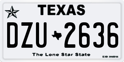 TX license plate DZU2636