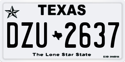 TX license plate DZU2637