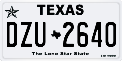 TX license plate DZU2640