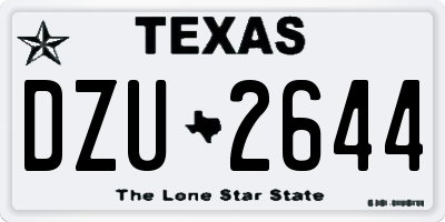 TX license plate DZU2644