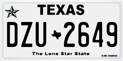 TX license plate DZU2649