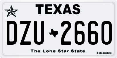 TX license plate DZU2660