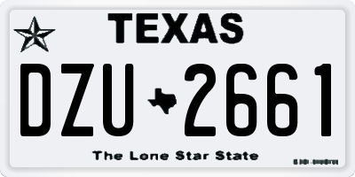 TX license plate DZU2661
