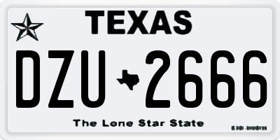 TX license plate DZU2666