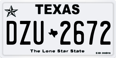 TX license plate DZU2672