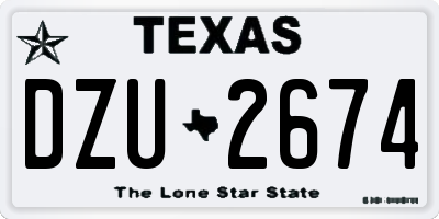 TX license plate DZU2674