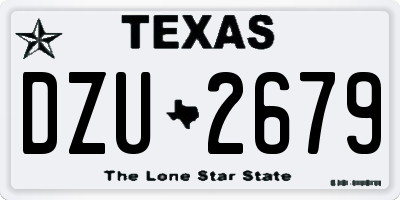 TX license plate DZU2679