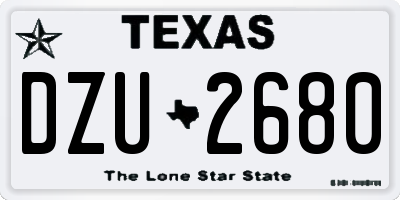 TX license plate DZU2680