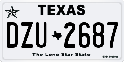 TX license plate DZU2687