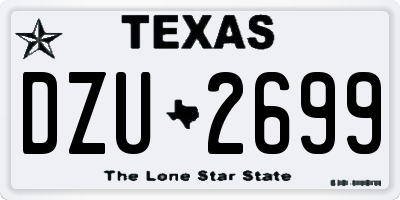 TX license plate DZU2699