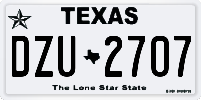 TX license plate DZU2707