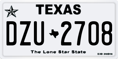 TX license plate DZU2708