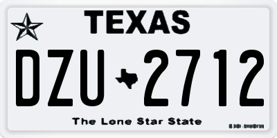 TX license plate DZU2712