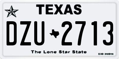 TX license plate DZU2713
