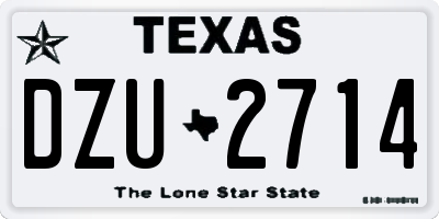 TX license plate DZU2714