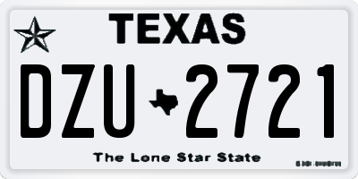 TX license plate DZU2721