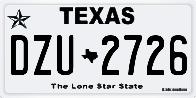TX license plate DZU2726