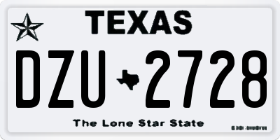 TX license plate DZU2728
