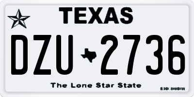 TX license plate DZU2736