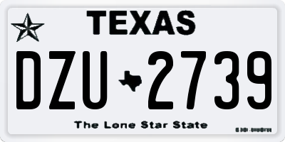 TX license plate DZU2739