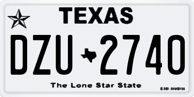 TX license plate DZU2740