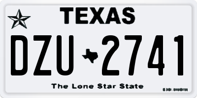 TX license plate DZU2741