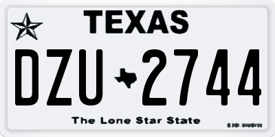 TX license plate DZU2744